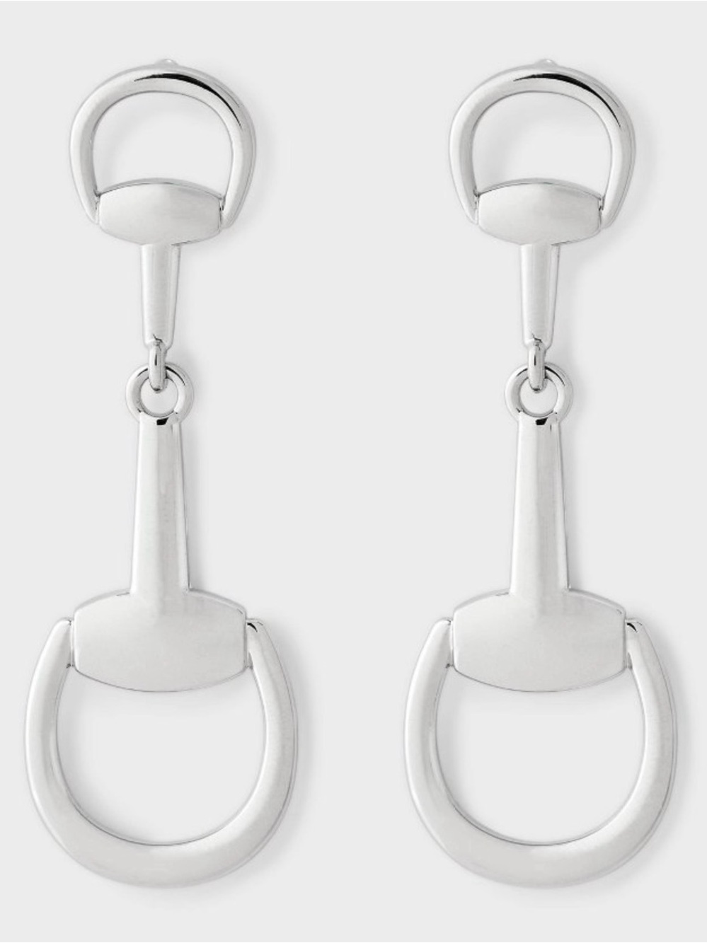 Linear Horse Bit Buckle Drop Earrings - A New Day™ Silver